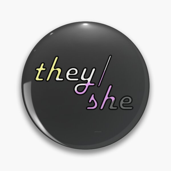 Item preview, they/she nonbinary pronouns designed and sold by enbycow.