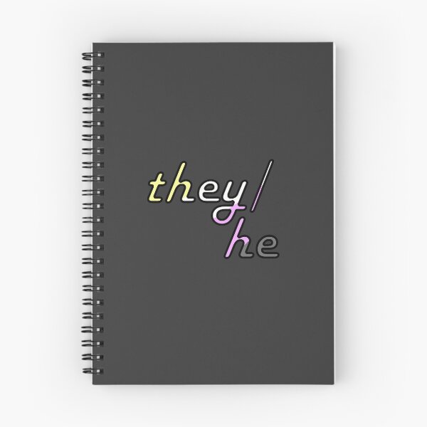 Item preview, they/he nonbinary pronouns designed and sold by enbycow.
