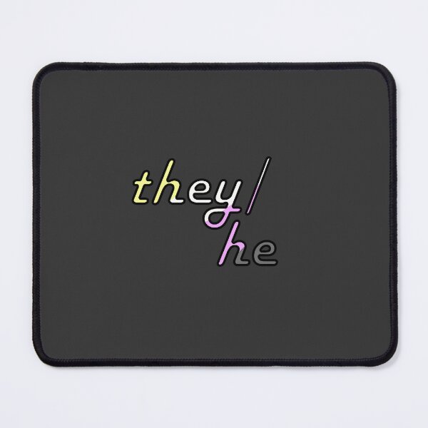 Item preview, they/he nonbinary pronouns designed and sold by enbycow.