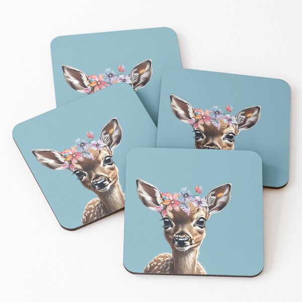 Item preview, LittleGnomad - Meadow's Bloom I White Tail Fawn With Flower Crown designed and sold by LittleGnomad.