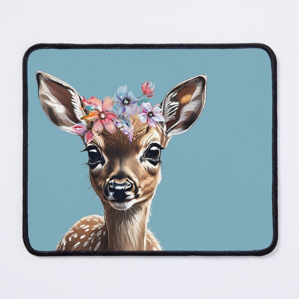 Item preview, LittleGnomad - Meadow's Bloom I White Tail Fawn With Flower Crown designed and sold by LittleGnomad.