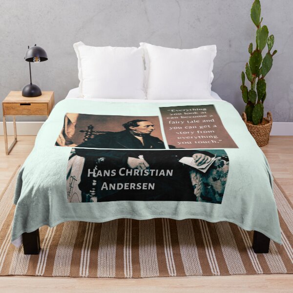 Item preview, Hans Christian Andersen portrait and quote: “Everything you look at can become a fairy tale and you can get a story from everything you touch.”to do injustice to others. designed and sold by artbleed.