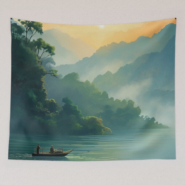 Item preview, Misty Morning On The Mekong River designed and sold by OdysseyArtworks.
