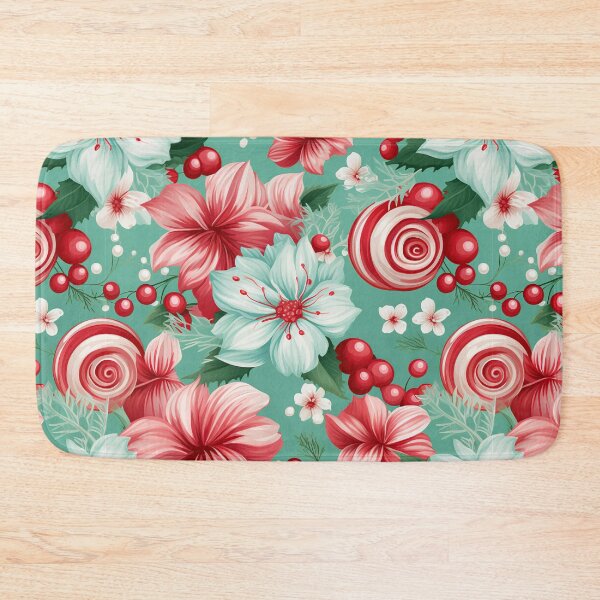 Item preview, Vintage Holiday Floral with Peppermints  designed and sold by Driftwood Spirits.