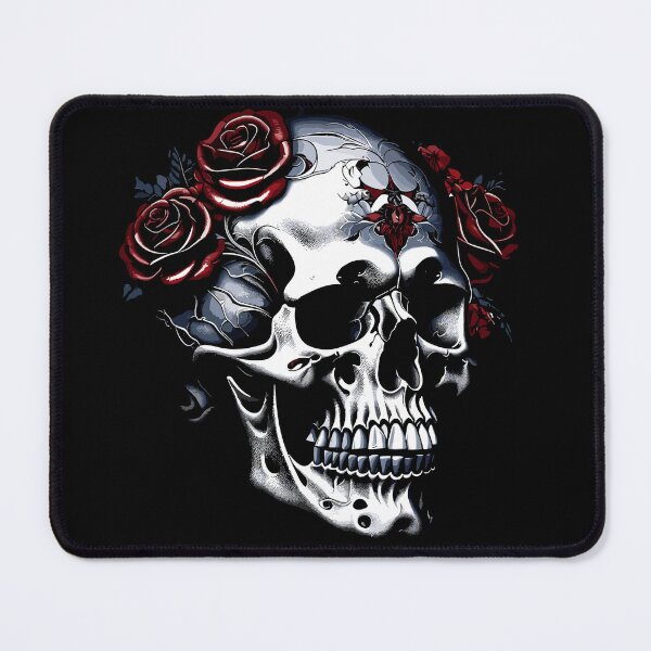 Item preview, Metalhead Skull and Red Roses designed and sold by PugD.