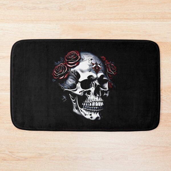 Item preview, Metalhead Skull and Red Roses designed and sold by PugD.