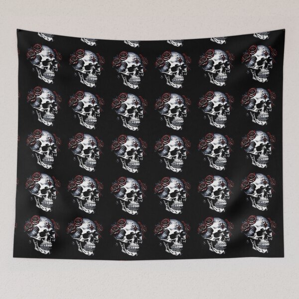 Item preview, Metalhead Skull and Red Roses designed and sold by PugD.