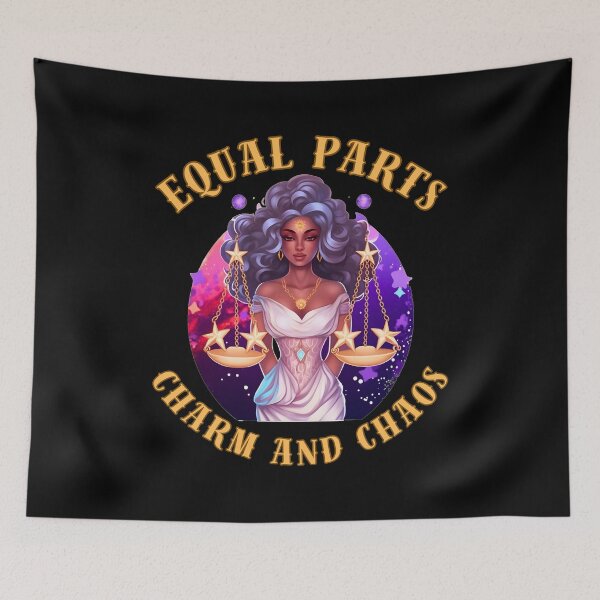 Item preview, Equal Parts Charm And Chaos. libra sign designed and sold by ZodiacWonders.