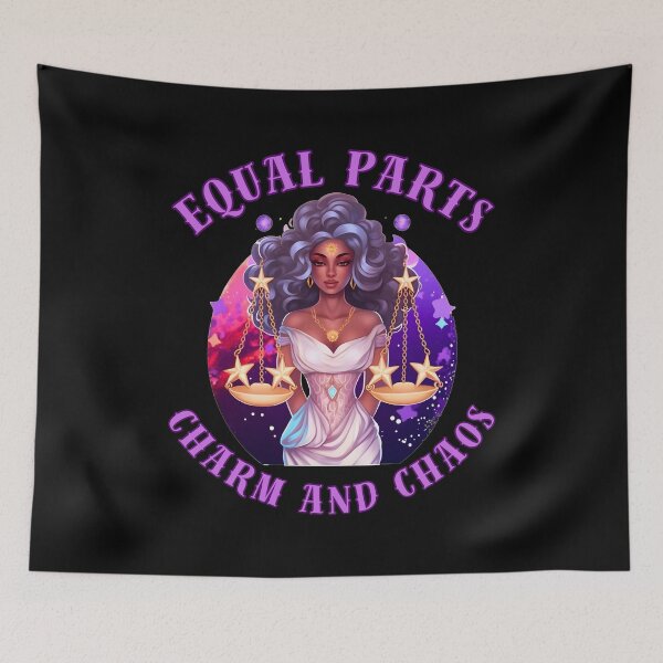 Item preview, Equal Parts Charm And Chaos. libra zodiac sign designed and sold by ZodiacWonders.