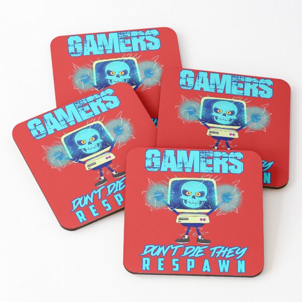 Item preview, Gamers Don't die they respawn : skull computer gamer designed and sold by ImaginarStore.
