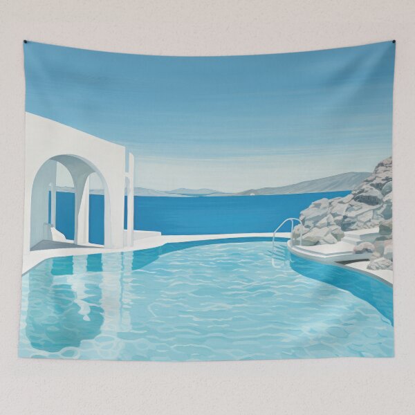 Item preview, Villa Pool, Greece - Mid Century Greek Island Home designed and sold by GalleryOXO.