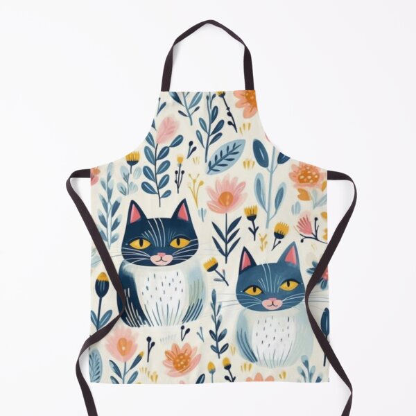 Item preview, Whimsical Blue and White Cats with Pink Flower Pattern - Unique Redbubble Design designed and sold by sweet1342.