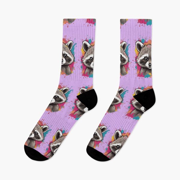 Item preview, Cute Rad Baby Raccoon With Colorful Paint Splatter designed and sold by TugForkFinds.