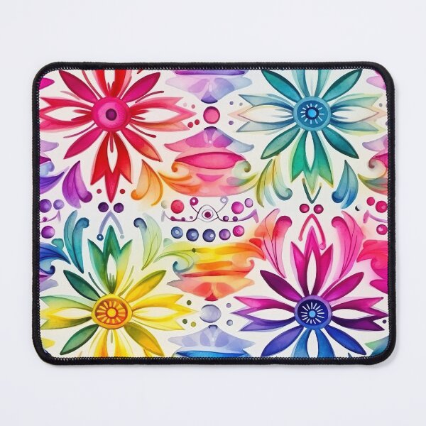 Item preview, Rainbow Floral Motif designed and sold by Driftwood Spirits.