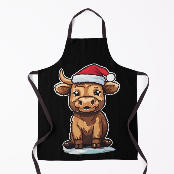 Item preview, Scottish Highland Cow with Santa hat for Holidays designed and sold by WMGifts.