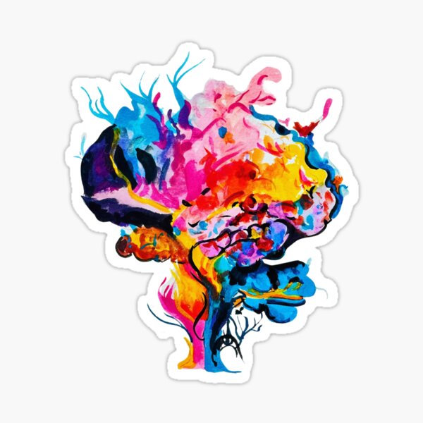 Watercolor Brain Tree Sticker