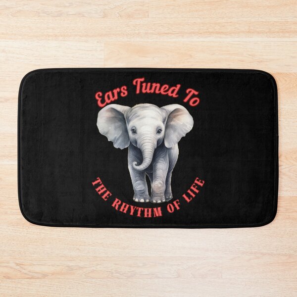 Item preview, Ears Tuned To The Rhythm Of Life. happy elephant designed and sold by ElephantVibes.