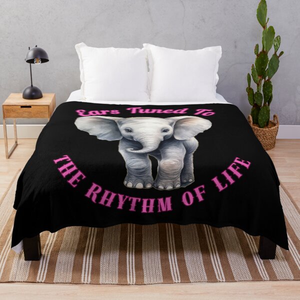 Item preview, Ears Tuned To The Rhythm Of Life. elephant saying designed and sold by ElephantVibes.