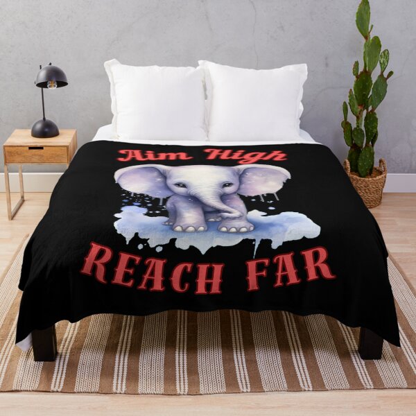 Item preview, Aim High, Reach Far. colorful elephant designed and sold by ElephantVibes.