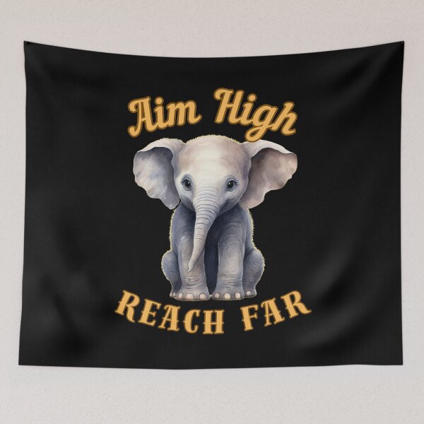Item preview, Aim High, Reach Far. watercolor elephant designed and sold by ElephantVibes.