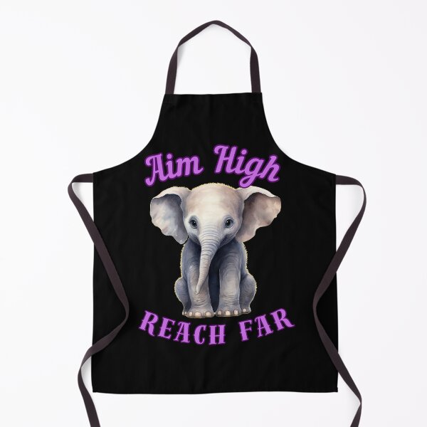 Item preview, Aim High, Reach Far. elephant saying designed and sold by ElephantVibes.