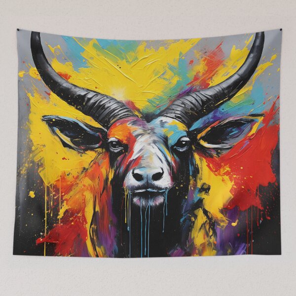 Item preview, Saola splash painting (Asian unicorn) designed and sold by Brendon987.