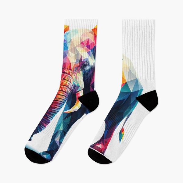 Item preview, Colorful Majesty: Vibrant Polygonal Elephant designed and sold by FIYARO.