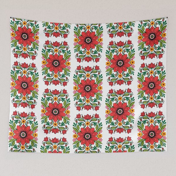 Item preview, Hungarian Folk Floral symmetrical designed and sold by Charmy Design.