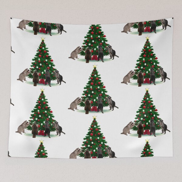 Item preview, Raccoons setting up Christmas tree designed and sold by Almendra21.