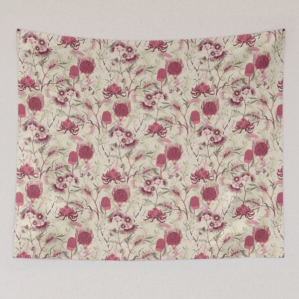 Item preview, Australian Christmas Wildflowers, Red, Waratah, Banksia, Waratahs designed and sold by Jaydee001.