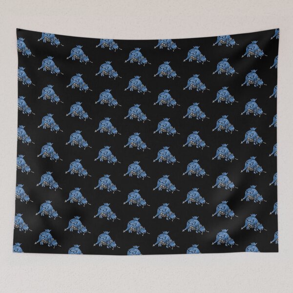Item preview, Chonky Blue Dragon On Black Background designed and sold by Thedisc0panda.