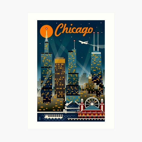 "CHICAGO" Vintage Travel Advertising Print Art Print
