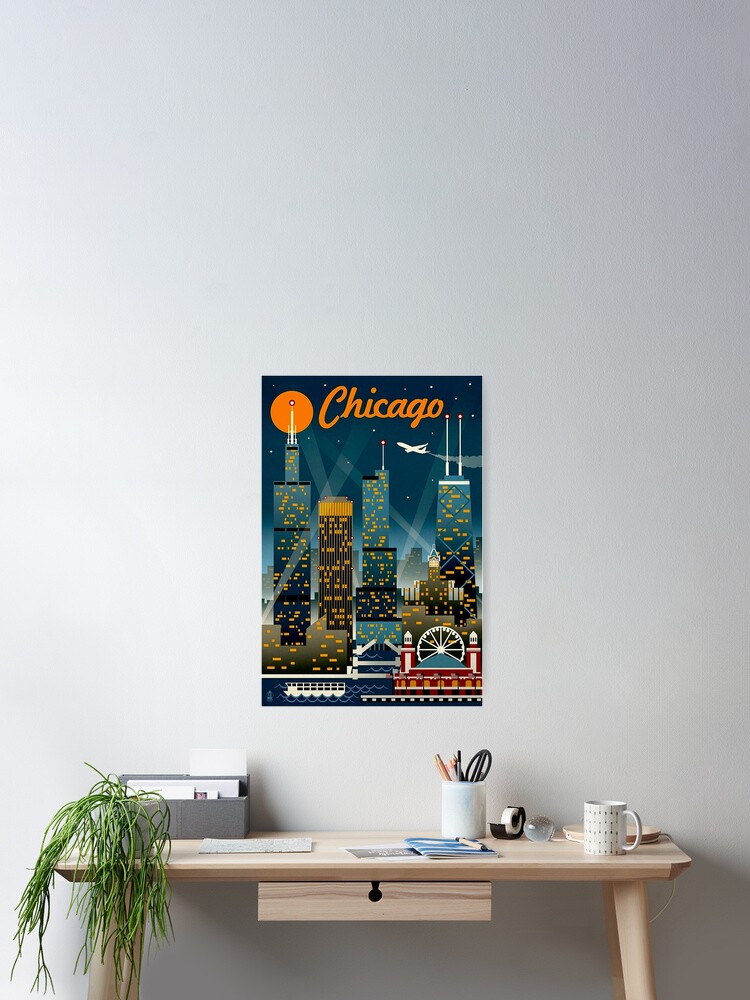 Chicago - TWA Vintage Travel Poster Print - The Curious Desk