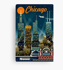 "CHICAGO" Vintage Reise Werbung Print Leinwanddruck