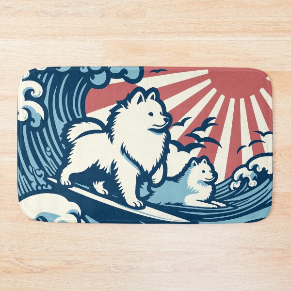Item preview, Japanese Spitz Dogs surfing the Great Wave - JDM designed and sold by kamahachi.