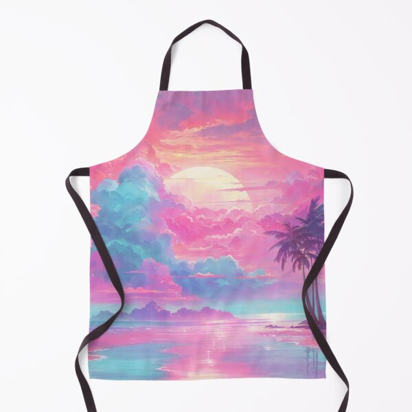 Item preview, Pastel Paradise: A Vaporwave Dreamscape of Colorful Beach Bliss designed and sold by RedArtG09.