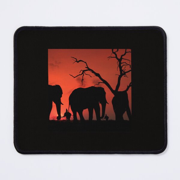 Item preview, When it's time for sunset The elephant keeper is herding the elephant home. designed and sold by NONCHATA.