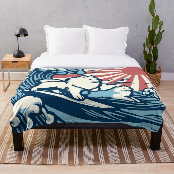 Item preview, Japanese Spitz Dogs surfing the Great Wave - JDM designed and sold by kamahachi.