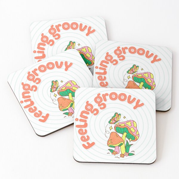 Item preview, Feeling Groovy Retro Mushrooms Butterfly Trippy  designed and sold by Librarian Lauren.