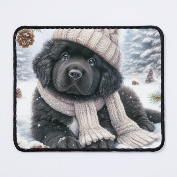 Item preview, Newfie Puppy in Winter Hat and Scarf designed and sold by Animals-on-me.