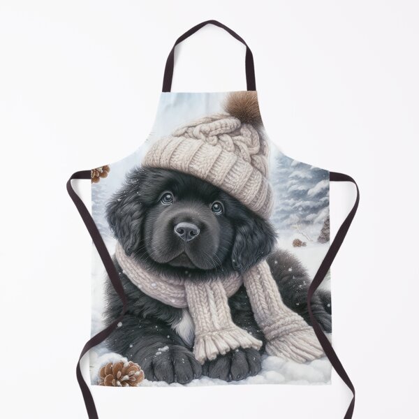 Item preview, Newfie Puppy in Winter Hat and Scarf designed and sold by Animals-on-me.