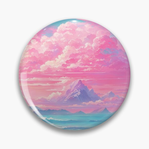 Item preview, Serenity Shores: Vibrant Vaporwave Landscape in Pastel Beach Hues designed and sold by RedArtG09.