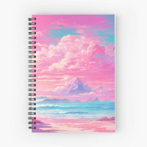 Item preview, Serenity Shores: Vibrant Vaporwave Landscape in Pastel Beach Hues designed and sold by RedArtG09.