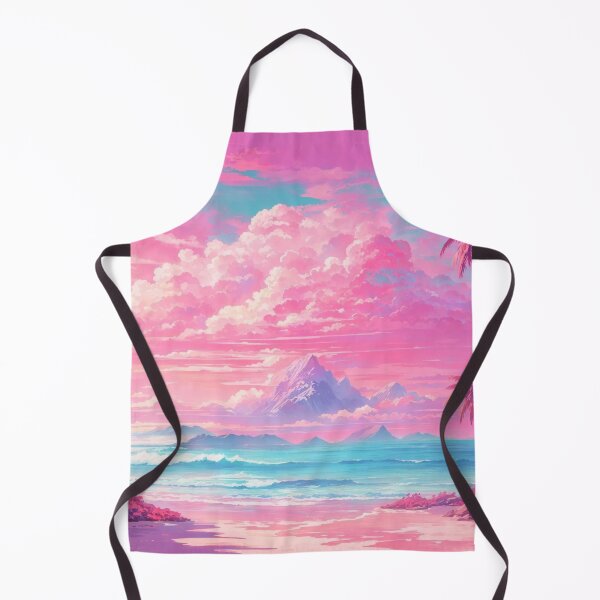 Item preview, Serenity Shores: Vibrant Vaporwave Landscape in Pastel Beach Hues designed and sold by RedArtG09.