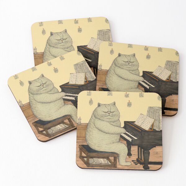 Item preview, happy cat playing piano designed and sold by ururuty.