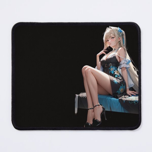 Item preview, Contemplative Charm: Blond Waifu on Stairs Design for Tranquil Reflection designed and sold by Anime-Community.