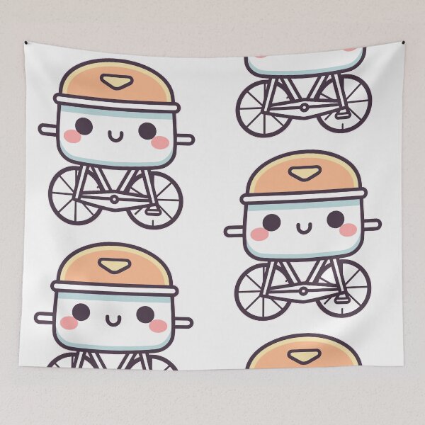 Item preview, Wheelie Wonderland Cheerful Kawaii Bicycle Bliss designed and sold by DigitalGraphic1.