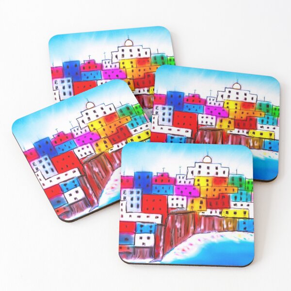 Item preview,  Colourful Hillside Village designed and sold by EJCairns.