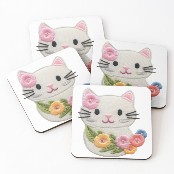 Item preview, Custom Hand-Knitted Aesthetic: Adorable Kitty Cat Art designed and sold by PaddyMcKhan.