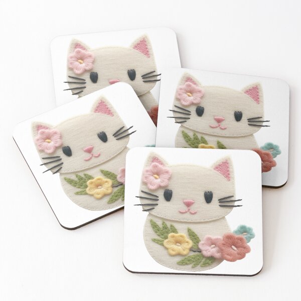 Item preview, Personalised Hand-Knitted Aesthetic: Adorable Kitty Cat Art designed and sold by PaddyMcKhan.